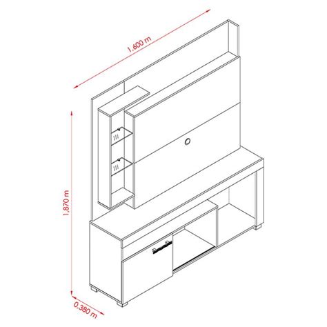 Estante Home Theater Ícaro Fendi Naturale Madetec