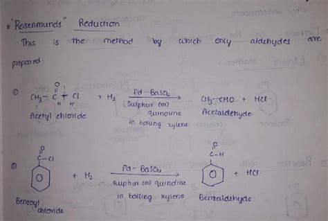 Write the reaction of Rosenmund reduction ? - EduRev NEET Question