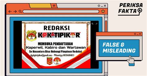 Hoaks Lowongan Kerja Redaksi Di Kpk Tipikor