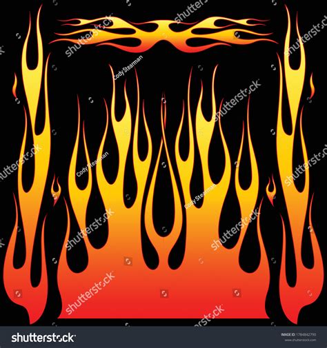 Vector Hot Rod Red Flame Kit Stock Vector Royalty Free Shutterstock