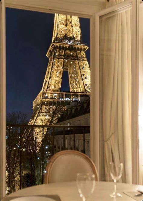 Paris eiffel tower night time hotel room view | Paris at night ...