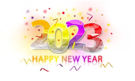 Happy New Year 2023 Multicolored Greeting Card With Decoration And