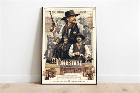 Tombstone / Tombstone Poster / Vintage Retro Art Print / Wall Art Print / Minimalist Movie ...