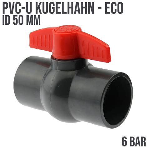 PVC U PVC Klebe Fittings Kugelhahn Absperrhahn Hahn Muffe PN 10 16 Bar