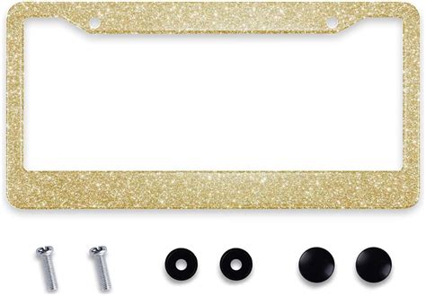 Amazon Smooffly Gold Glitter Print Personalise License Plate