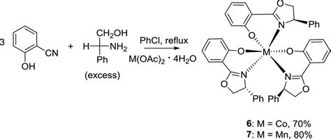 One Pot Synthesis Of Trioxazoline Metal Complexes 6 And 7 Download