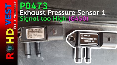 How To Fix P Signal Too High G Exhaust Pressure Sensor