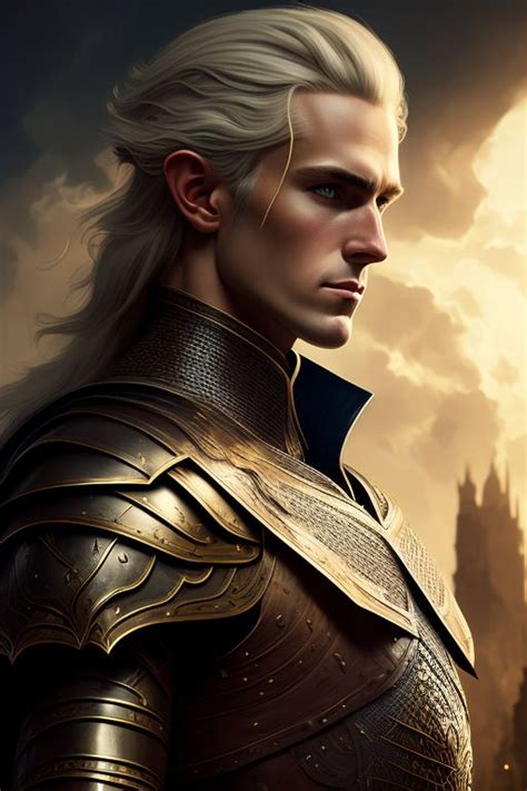 Enchantress Elf Tall Male Long Hairstyle Blond Wearing Platemail