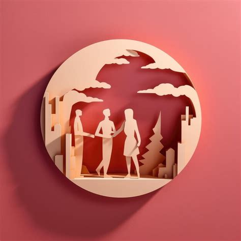 Premium AI Image | Crafted Bonds of Friendship Minimalistic 3D Paper ...