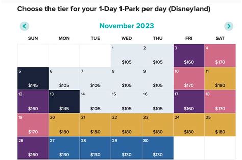 Disneyland Tier Calendar A Comprehensive Review Design