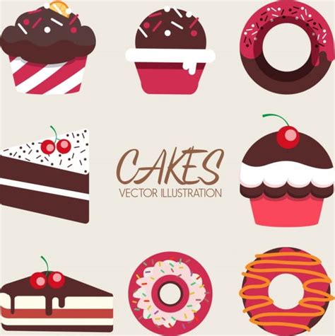 Confectionery Background Cream Cakes Pie Icons Decor Ai Eps Vector