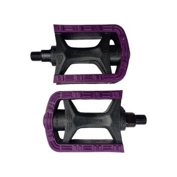 Pedal Pedaleira Nylon Bike Rosca Fina 1 2 Metalciclo Bicolor Roxo