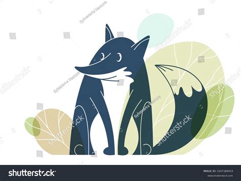 Cute Cartoon Fox Sitting Vector Illustration Stock Vector (Royalty Free ...