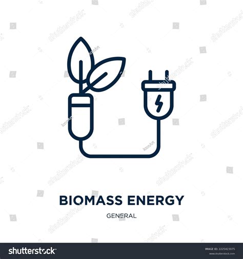 Biomass Energy Icon General Collection Thin Stock Vector Royalty Free