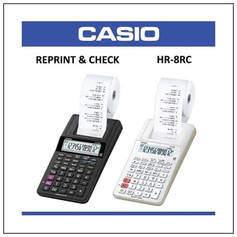 Jual Kalkulator Printing Kasir CASIO HR 8RC Mini Print Calculator 8 RC