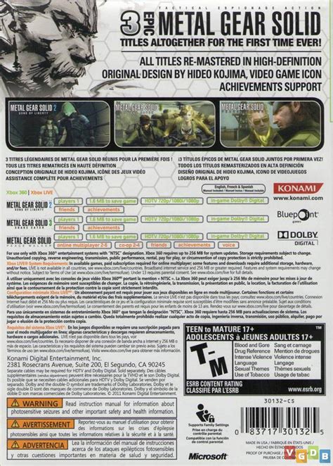 Metal Gear Solid Hd Collection Vgdb V Deo Game Data Base