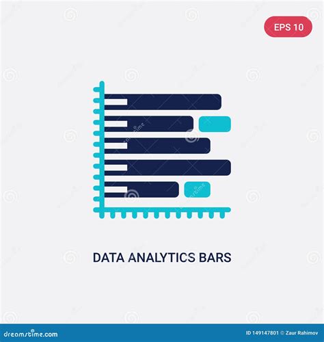 Two Color Data Analytics Bars Chart With Descendant Line Vector Icon