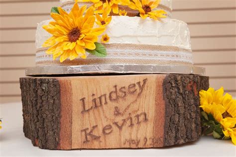 Custom Rustic Wooden Wedding Cake Stand