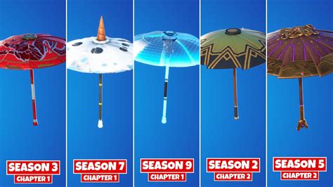 Evolution Of Fortnite Umbrellas Chapter 1 Season 1 Chapter 2 Season