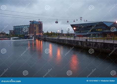 London Uk Jun 10 2019 Emirates Cable Car Crosses The Thames From