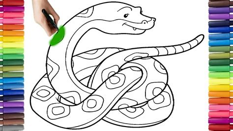 Bolalar Uchun Ilon Rasm Chizish How To Draw Snake C Mo Dibujar