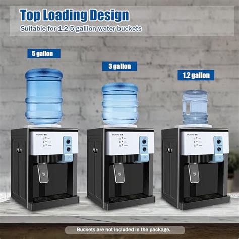 Top Loading Countertop Water Dispenser 3 Temperature Settings 1 To 5 Gallon Ice Hot Cold Water