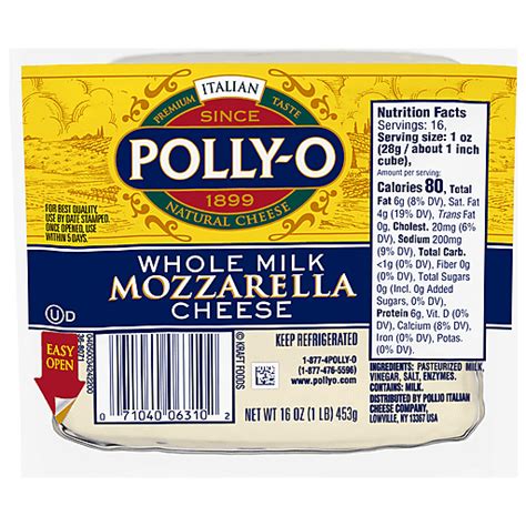 Polly O Mozzarella Cheese Whole Milk Packaged Foodtown