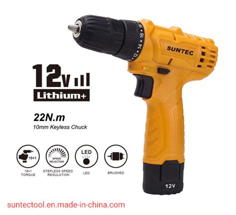 Suntec Factory Power Drill Cordless Tool 10mm 12V Cordless Drill