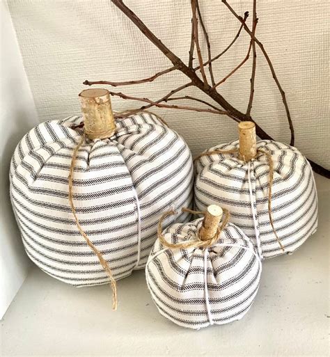 Fabric Pumpkins Set Of Farmhouse Decor Fall Decor Rustic Etsy