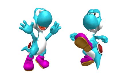 Yoshi cyan render by Browningtons on DeviantArt