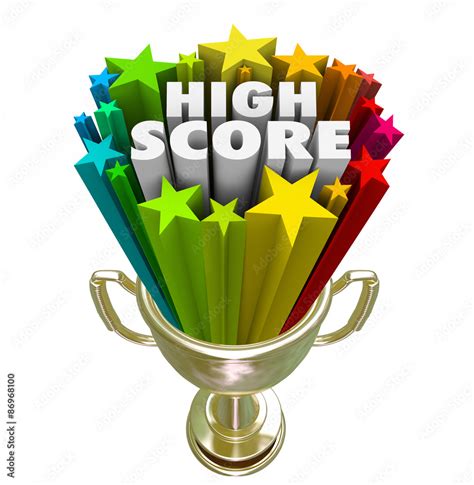 High Score Winner Trophy New Record Highest Rating Tally Points Stock