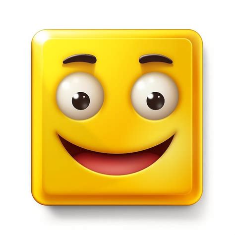 Premium AI Image | square face emoji yellow big smile