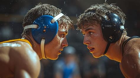 Premium Photo | A High School Wrestling Match Athletes Background