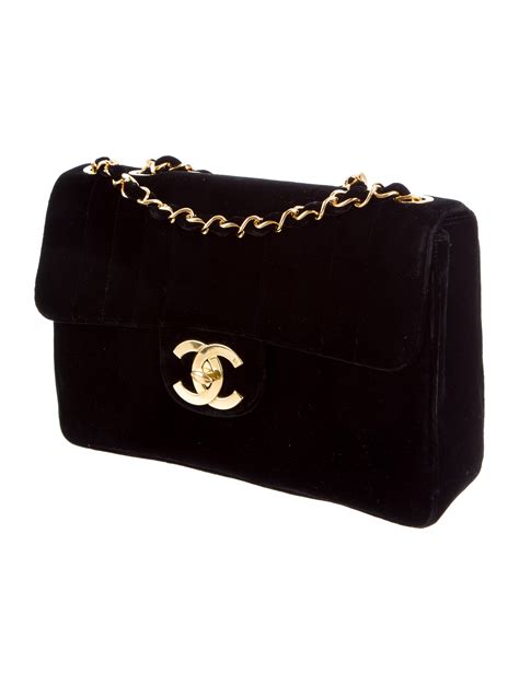 Chanel Vintage Velvet Jumbo Flap Bag Handbags Cha175695 The Realreal