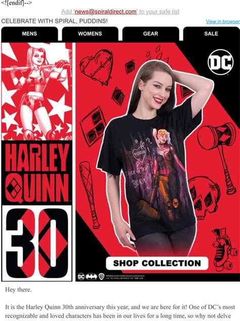 Spiral Direct Harley Quinn 30th Anniversary Shop The Collection Now