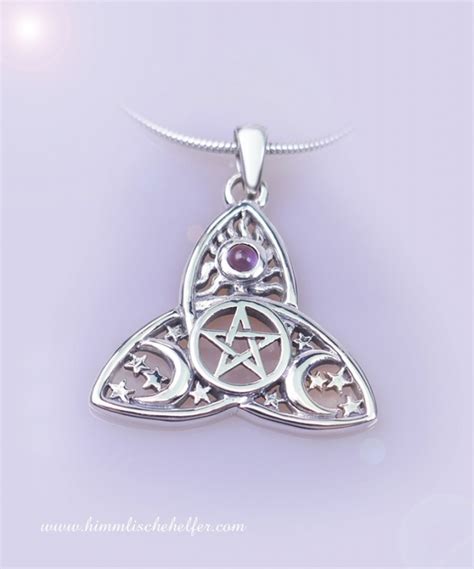 Pentagramm Im Triquetra Mit Mond Anh Nger Amethyst Kraft Des