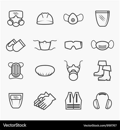 Occupational safety and health icons Royalty Free Vector