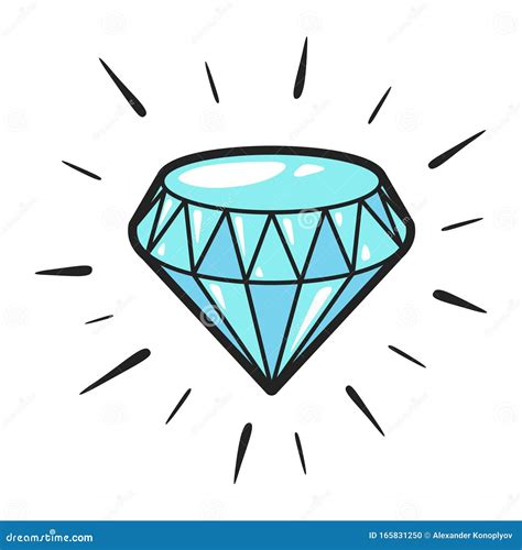 Icono De Diamante Azul Piedra De Joyas M Gicas Ilustraci N Del Vector