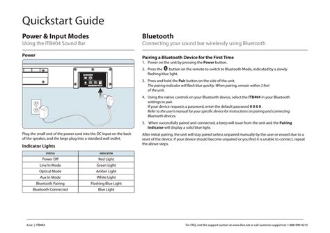 ilive bluetooth sound bar manual | Adust Printablesheet