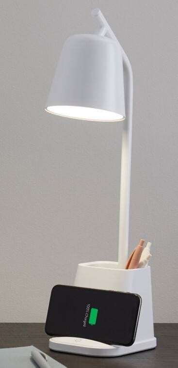 Noma Mercer Led Desk Lamp With Wireless Charging 178 In White Canadian Tire