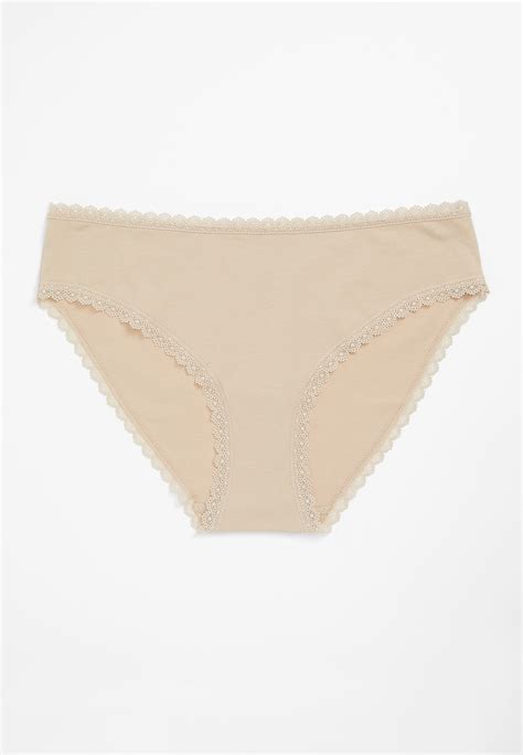 Simply Comfy Lace Trim Cotton Bikini Panty Maurices