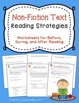 Before During After Nonfiction Reading Strategies Worksheets