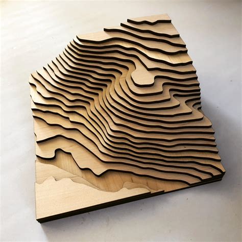 I Laser Cut A Topographic Map Of My Favourite Lookout Spot In Ebbor Gorge The Base Is 20x20cm