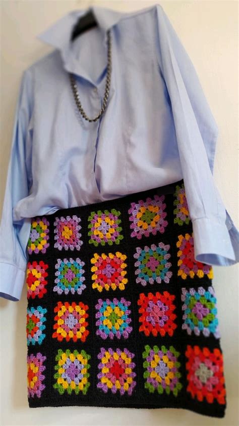 Gonna All Uncinetto Crochet Granny Square Idea Outfit Lavoretti All