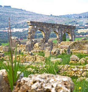 摩洛哥非洲的 volubilis 古罗马退化的纪念碑高清摄影大图 千库网