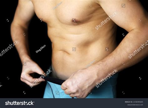 Muscular Man Underpants Naked Torso Concept Stock Photo