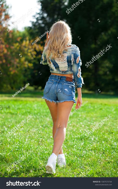 Beautiful Sexy Blonde Woman Dressed Denim Stock Photo Shutterstock