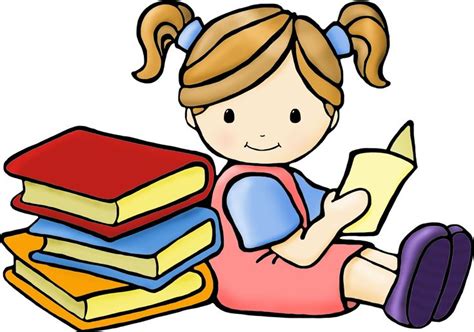 Reading clip art pictures clipart image #2785 | Kids reading books ...