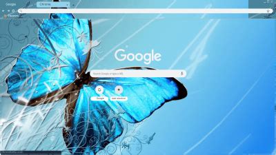 Blue Filigree Butterfly Chrome Themes ThemeBeta