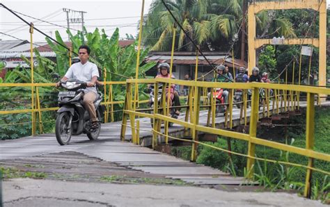 Jembatan Gantung Sungai Deli Kota Bangun Akan Renovasi Terselip